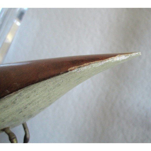 Charming mid-century wood sandpiper sculpture on burl by Jack Francis signed - Picture 7 of 9